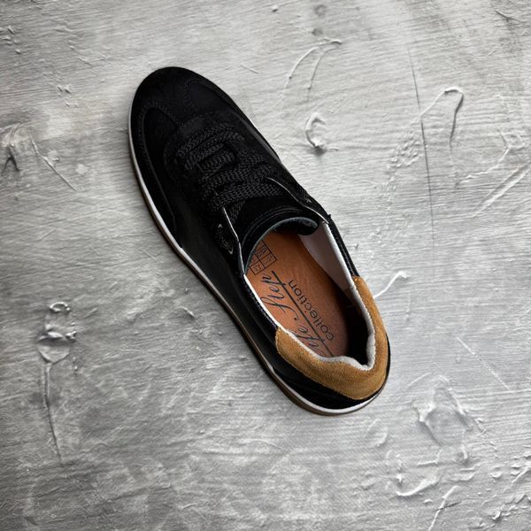 Мужские чёрные кеды из натуральной кожи М-11 black/к весна/осень М-11 black/к фото